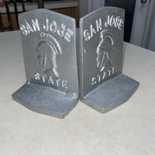 RARE Pair of San Jose State Spartan Bookends (Cast Aluminum?)