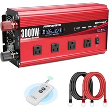 3000W Power Inverter 12V to 110V/120V DC to AC with LCD Display, Remote Contr...