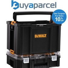 Dewalt Tstak Tool Carry Open Tote Tool Box Carrier + Clear Organiser - Twin Pack