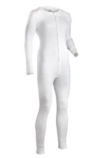 Indera Cotton 1 x 1 Rib Unionsuit - White - Men Size S
