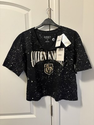 NEW Wear by Erin Andrews Vegas Golden Knights Women's Slit Crop T-Shirt (Large)