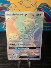 Reshiram Gx - 71/70 - Dragon Majesty - Rainbow Rare - Light Played