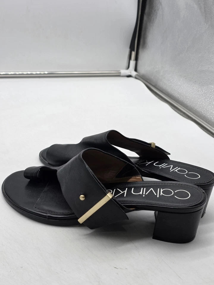 Calvin Klein Zapatos Mujer Talla 9 Negro Daria Puntera Lazo Sandalias 34E6841 Foto 4 de 4