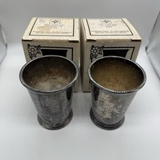 Vintage International Silver Company Mint Julep Cups 2 Silverplate 0525 Boxed