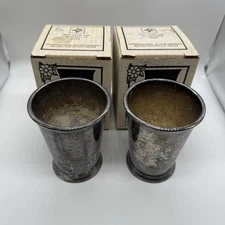 Vintage International Silver Company Mint Julep Cups 2 Silverplate 0525 Boxed