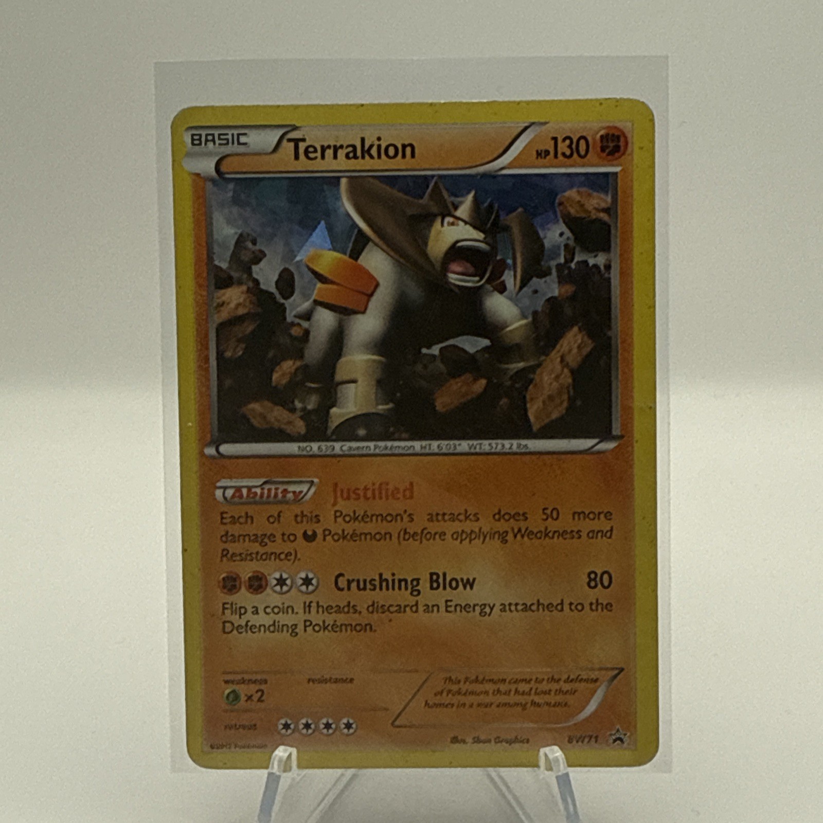 Terrakion BW71 Holo Promo Black And White Promo Pokemon Used