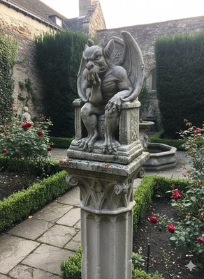 (NEU) KÖNIG DER GARGOYLES, Garten Wasserspeier auf Thron, Beton Stein Ornamente**