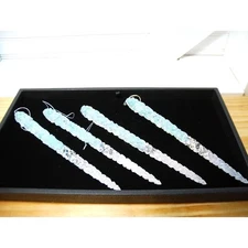 Vintage Icicle ornaments Christmas Holiday decor Glitter Lucite 70s