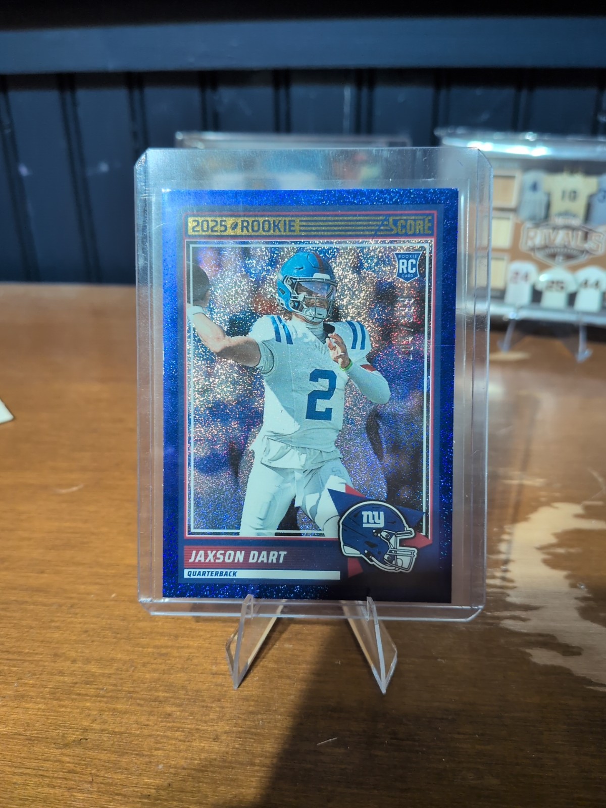 2025 Score - Rookies Jaxson Dart #35 Blue Dots /399 (RC)