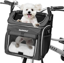 Dog Bike Basket Carrier, Expandable Foldable Soft-Sided Dog Carrier, 2 Open Door
