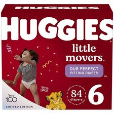 Baby Diapers Size 6 35 lbs 84 Ct Huggies Little Movers infant toddler newborn