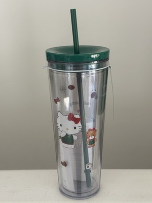 BRAND NEW Starbucks Venti HELLO KITTY Clear 24oz tumbler 2025
