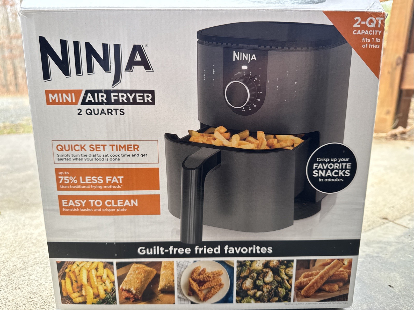 Ninja AF080 Mini Air Fryer, 2 Quarts Capacity Compact Nonstick Gray