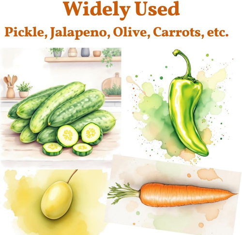 Pickle Container with Strainer, Cucumber Jalapeno Olive Keeper with Strainer for - Picture 7 of 8