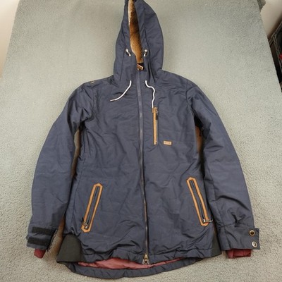 Ride Jacket Mens Medium Blue Hooded Insulated Ski Snowboard Parka Strata HD 10K