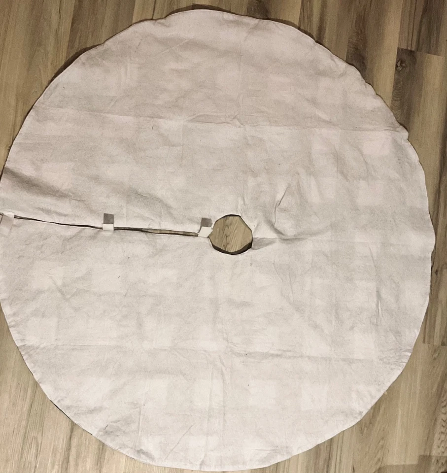 Black and White Buffalo Plaid Check Farmhouse Rustic Christmas Tree Skirt 48” - Image 3 of 3