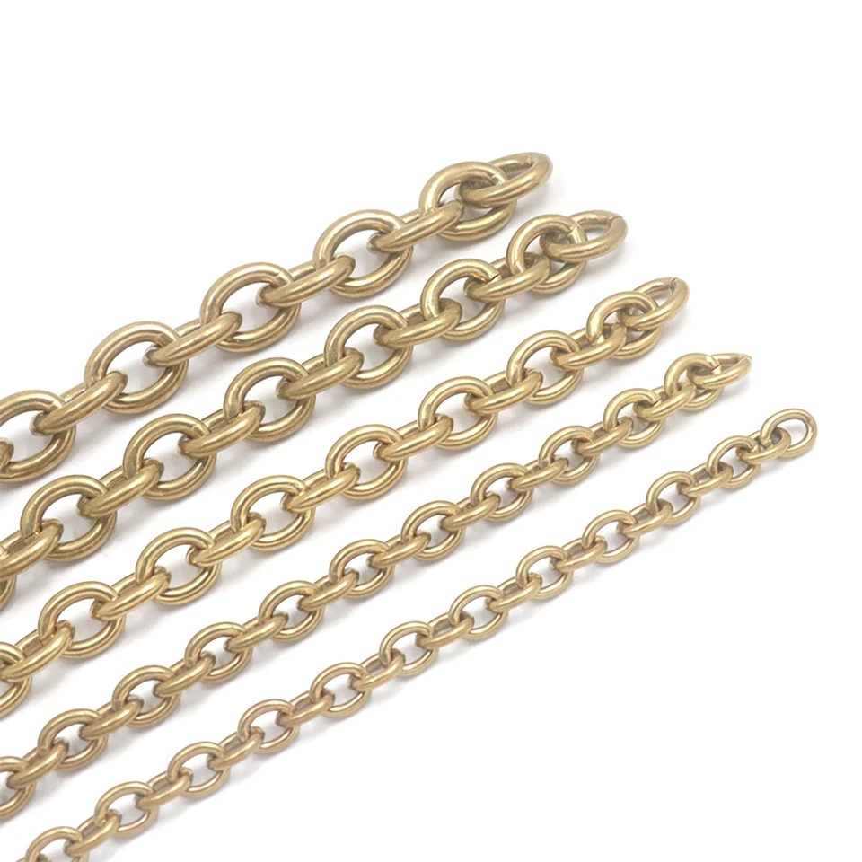 Metallkette aus Messing 1mm-4mm Ankerkette feine Kette Meterware Gliederkette - Bild 4 von 4