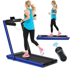 2.25HP Folding Treadmill 2-in-1 Walking Running Machine w/ APP Remote Control