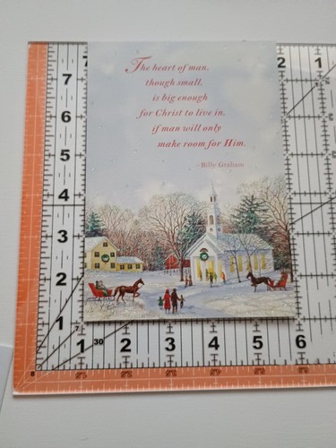 Billy Graham Snow Covered Town Christmas Happy Holidays Seasons Greetings Card - Picture 5 of 5