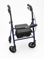 Drive Medical Lightweigh Folding Rollator Walker with Seat, Storage Bag & Brakes