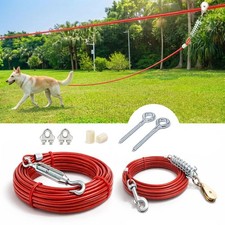 Heavy Duty Aerial Dog Tie Out Trolley System for Small to Large Dogs - 100ft Dog