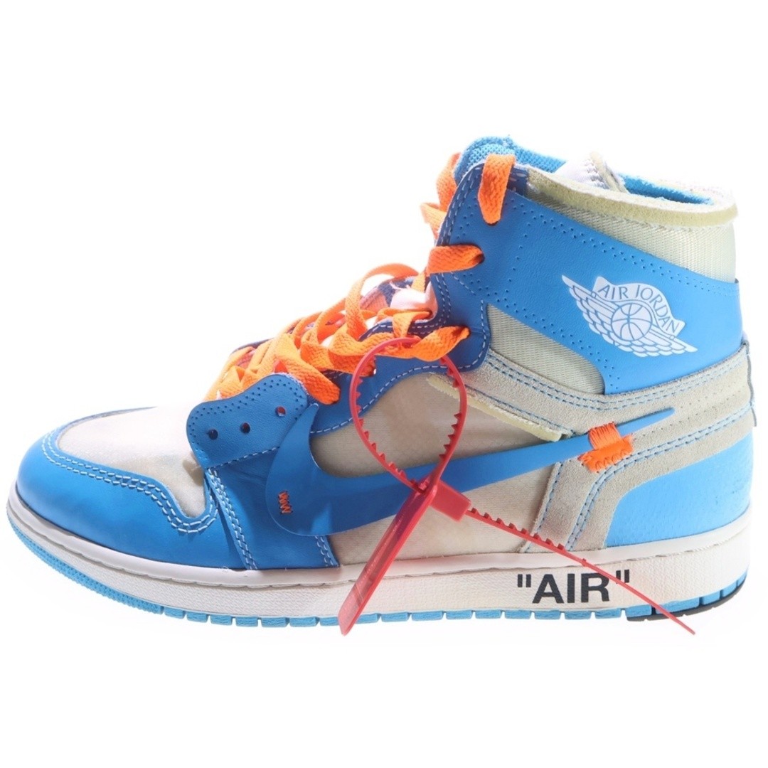 NIKE XOFF-WHITE AIR JORDAN 1 POWDER BLUE UNC OFF-WHITE HIGH CUT SNEAKERS Used fd