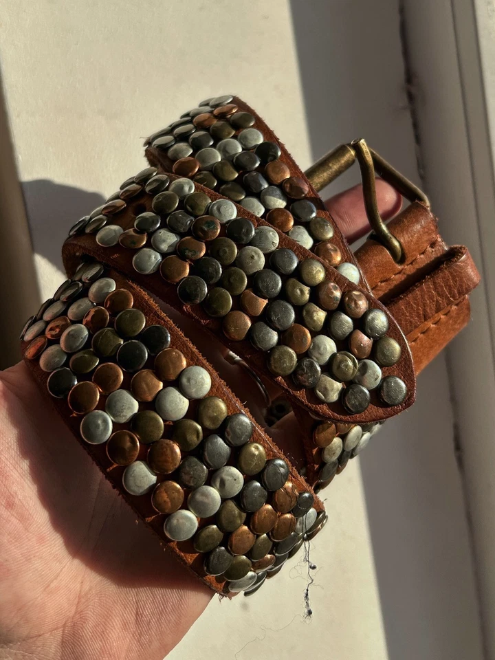 Cinturón de cuero vintage Y2K Streetwear Kapital estilo japonés Streetwear años 90 Foto 2 de 4