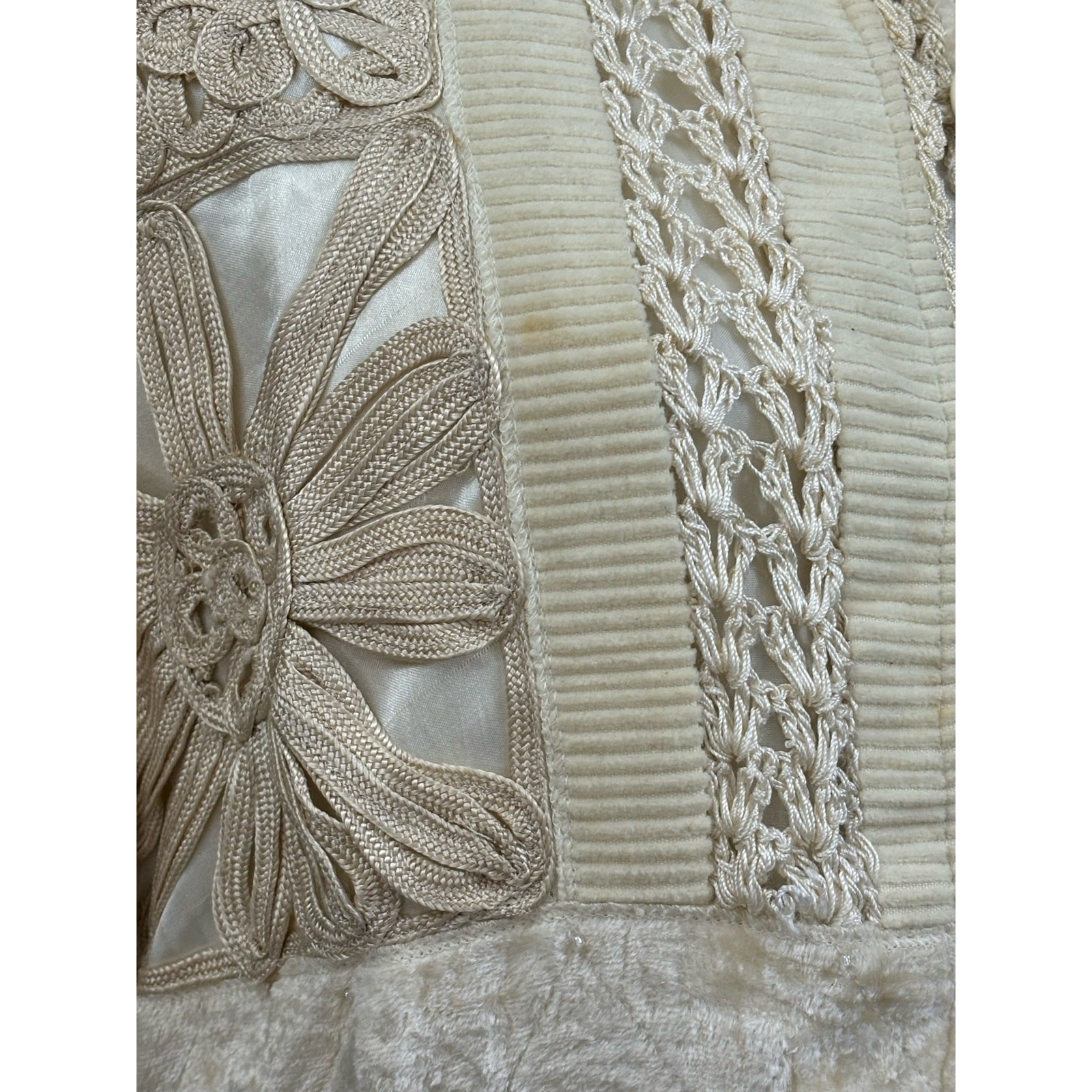 Cream multi media patchwork Jacket,  medium, past… - image 9