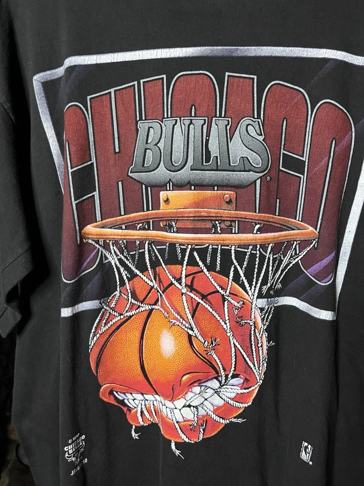 Camiseta vintage de puntada única de los Chicago Bulls oficial para aficionados de los años 90 L para hombre Foto 4 de 4