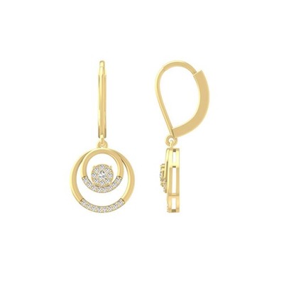 0.25Ct Lab Grown Diamond 10k Yellow Gold Composite Drop & Dangle Earrings