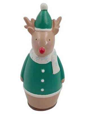 PartyLite Rentier Teelichthalter Porzellan Weihnachten Grün 11,5cm