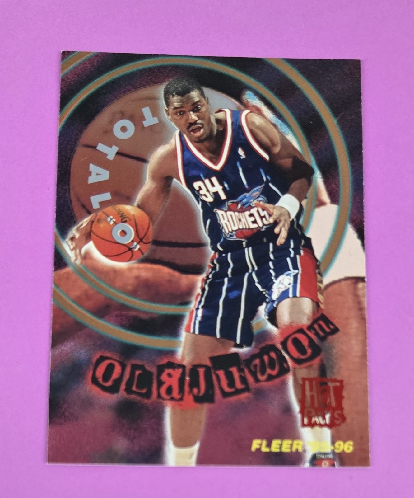 1995-96 Fleer Total O Hot Pack #5 Hakeem Olajuwon Hou Rockets BASKETBALL Card 9F