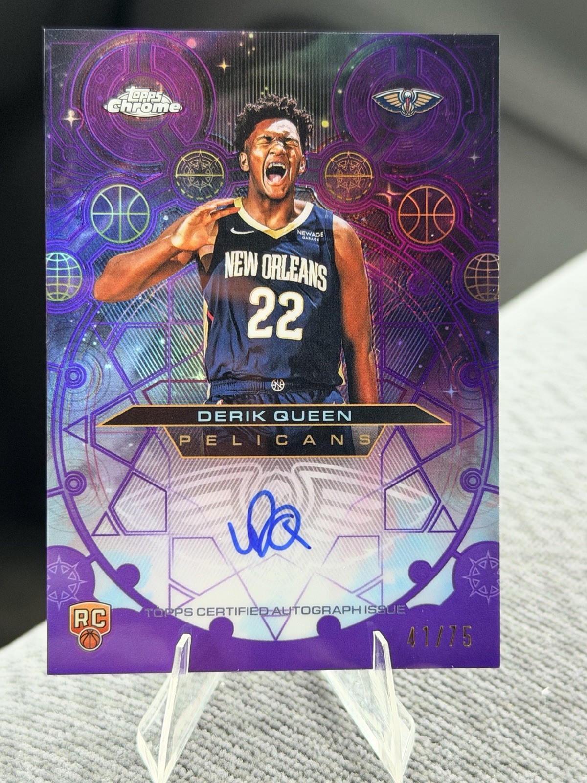 2025-26 Topps Chrome Chromographs Auto Derik Queen Purple /75 #CHR-DQ Rookie RC