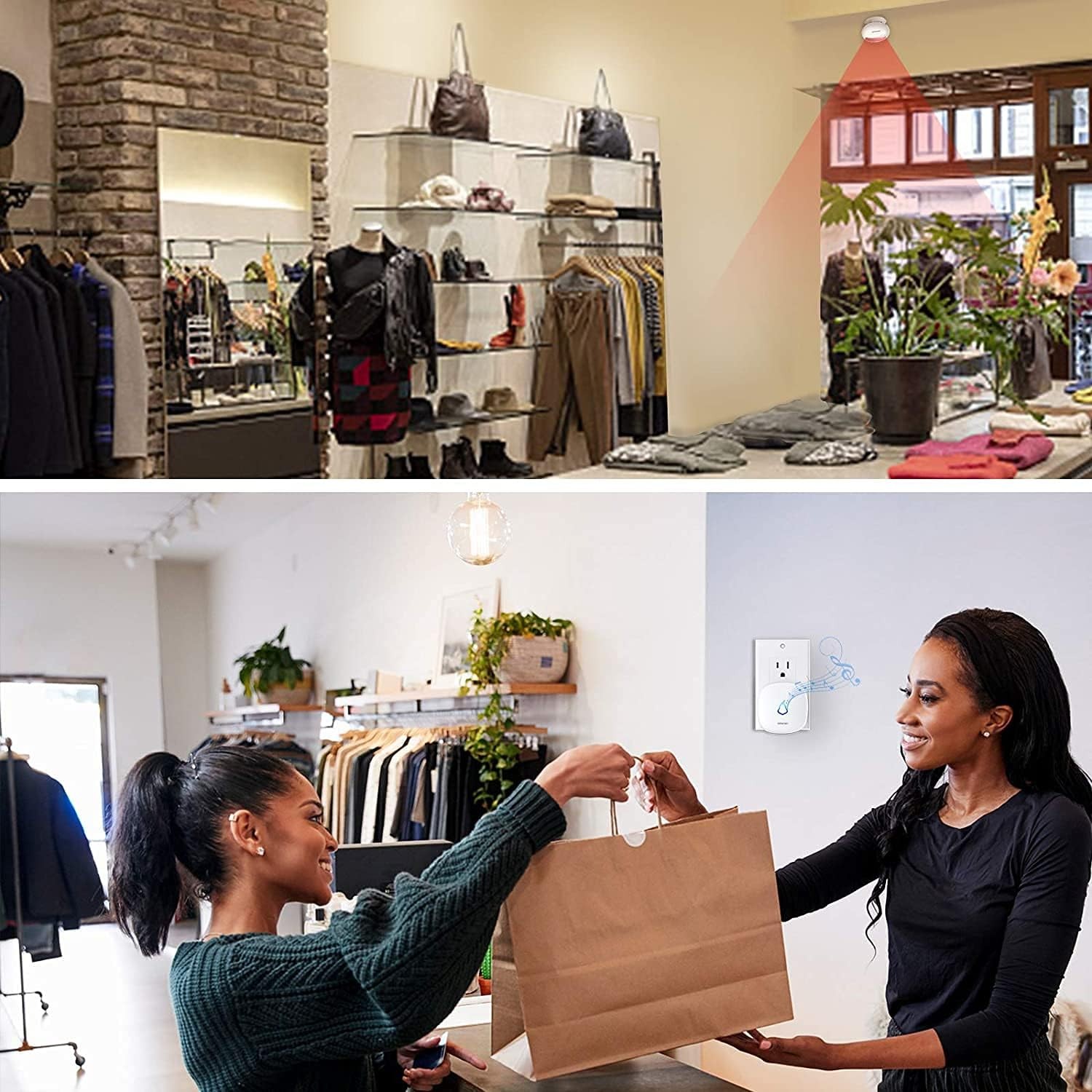 Wireless Motion Sensor Door 1 Receiver +1 Sensors, motion sensor doorbell 