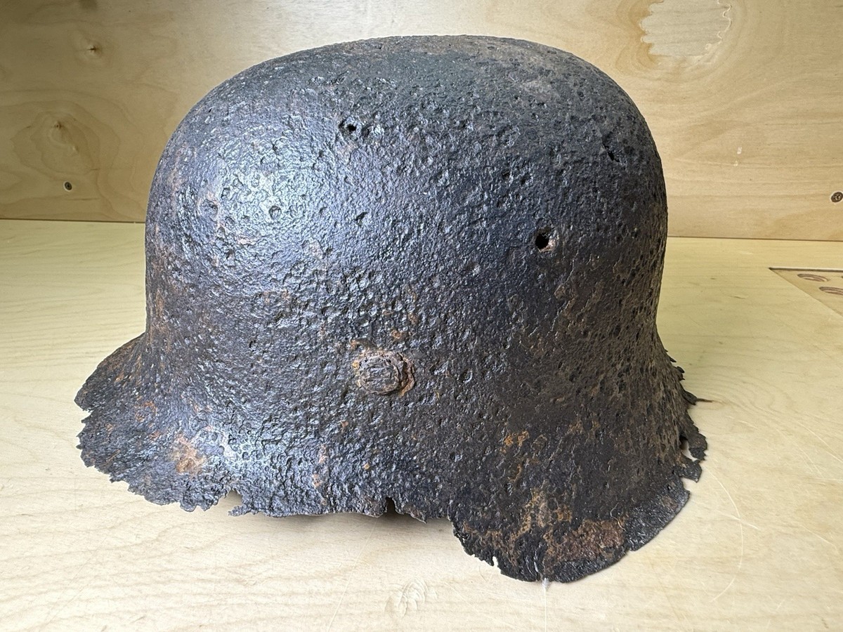 WW2 original German Helmet M42 size 68 from Kurland battlefield