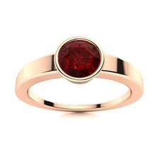Womens day Deal Sterling Silver Garnet Gemstone January Solitaire Ring