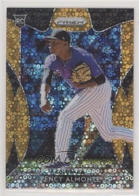 2019 Prizm Tier III Neon Orange Donut Circle 71/150 Yency Almonte Rookie RC n1u