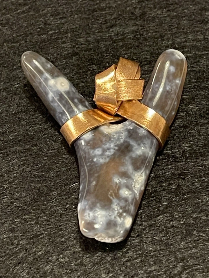 Rama de coral ágatizado Tampa Bay, colgante envolvente de alambre de cobre Foto 4 de 4