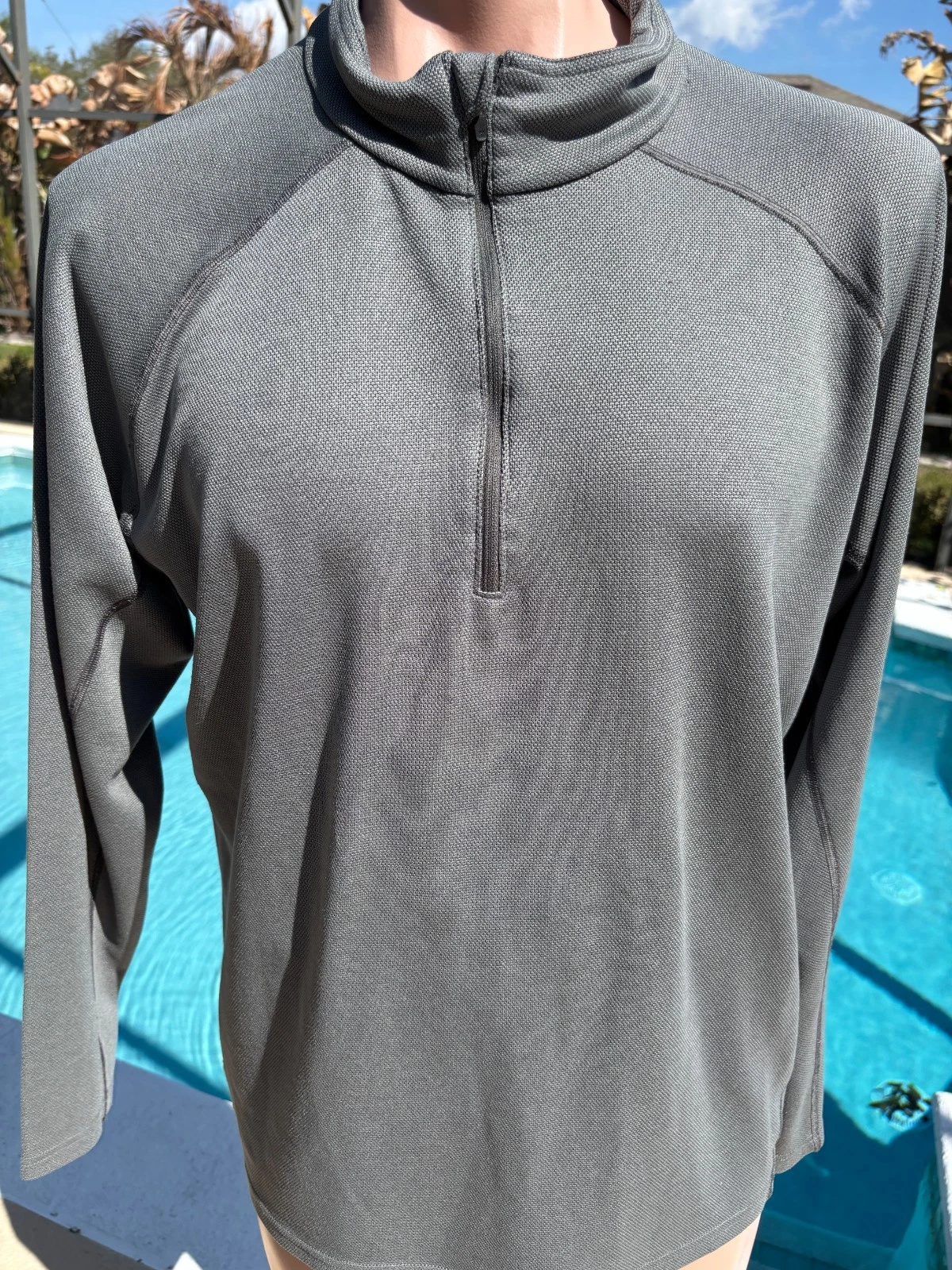 Cloudveil Pullover Mens Gray Textured 1/2 Zip Long Sleeve Hiking Shirt XL