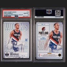 💎PSA 10💎/49 2023 Court Kings Kris Murray Works In Progress VIOLET Blazers RC