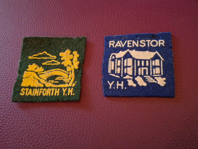 Vintage Youth Hostel Association cloth badges - Ravenstor & Stainforth YHA
