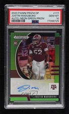 2020 Prizm Draft Picks Rookies Neon Green /125 Justin Madubuike PSA 10 Auto 0e2x