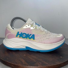 Hoka One One Rincon 4 1155131 FNK Womens Size 8 B Running Shoes White Pink Blue