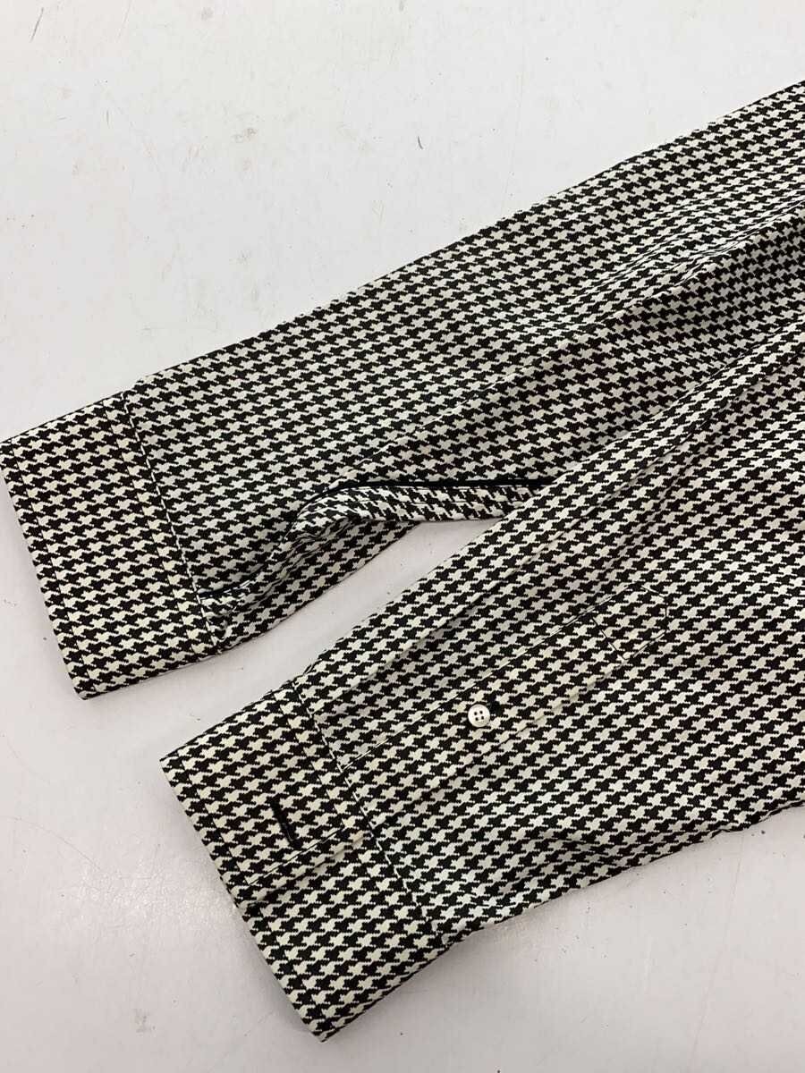 BALENCIAGA Long-Sleeve Shirt, Size 38, Cotton, White, Houndstooth Pattern, 62676 image 5