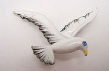 VTG GERRY  S ENAMELED SEAGULL PIN GLASS EYES