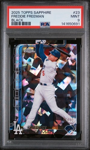 2025 Topps Chrome Sapphire Black Refractors #23 Freddie Freeman /10 PSA 9 MINT
