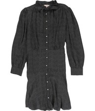 Rebecca Taylor Womens Sprinkle-Dot Shirt Dress, Black, 8