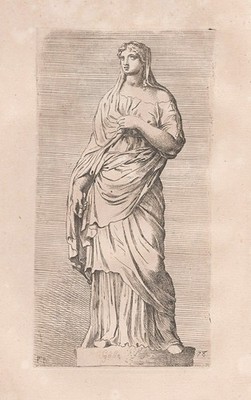Sibylle Sibyl Greek mythology Kupferstich Francois Perrier 1638 etching.