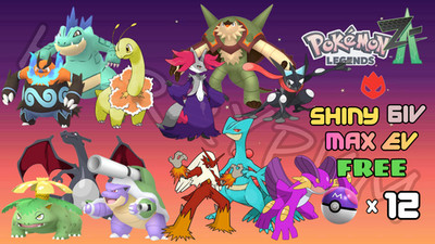 COMBO 12 SHINY ALPHA EVOLVED STARTERS 6IV MAX EV POKEMON LEGENDS ZA