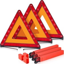 3 Pack Reflective Warning Triangles, Foldable Roadside Emergency Safety Kit